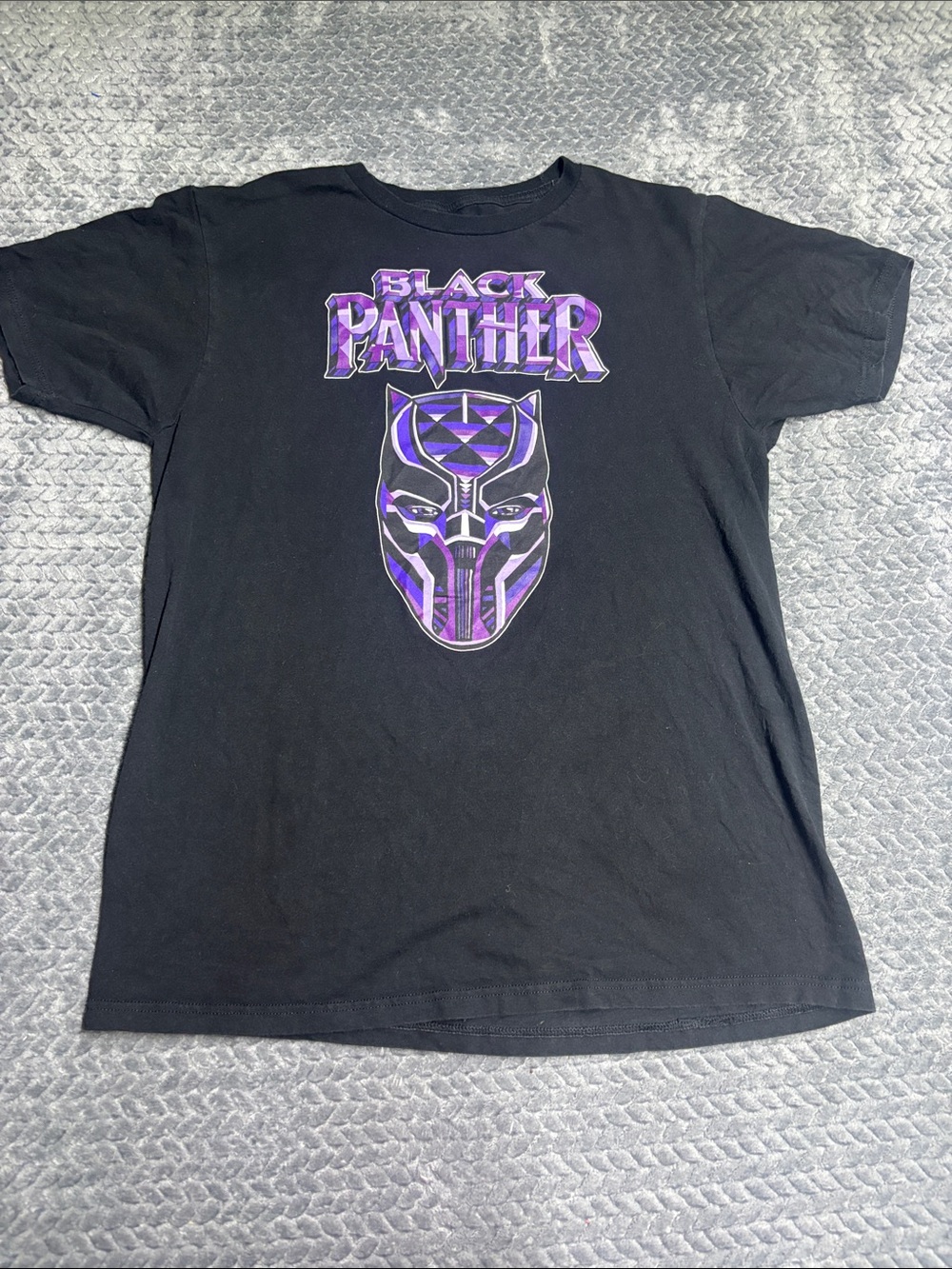Marvel Black Panther Black T‑Shirt with Purple Graphic